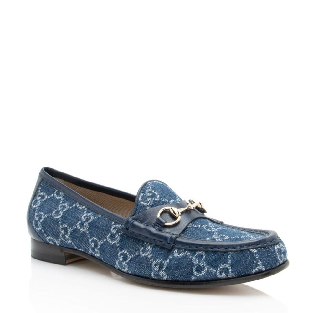 Gucci GG Denim Horsebit 1953 Loafers - Size 9.5 / 39.5
